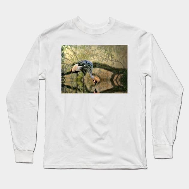 Crane Reflections Long Sleeve T-Shirt by Tarrby